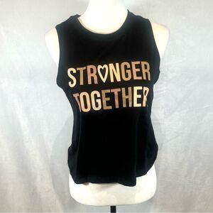 Black tank top Stronger Together size medium NWT